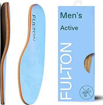 Fulton Men's Shock Absorbing Insoles with High Impact Arch Support - Custom Molding Cork Inserts Alleviate Plantar Fasciitis & Foot Fatigue- Athletic Running Insoles for Men (Men's Size 12)