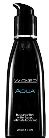 Wicked Lubes Sensual Care Collection Aqua Waterbased Lubricant, Fragrance Free, 8.5 Ounce