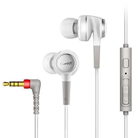 GranVela POD-500 Noise Isolating In-ear Headphones with Mic High Resolution Bass Ergo Fit Earphone for iPhone, iPad, Samsung, Android etc -White