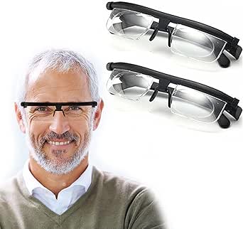 2PCS -Flex Focal Adjustable Glasses, Focus Adjustable Glasses Dial Vision, Flexvision Adjustable Vision Glasses Near