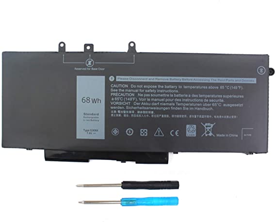 AN·GWEL GJKNX Laptop Battery Compatible with Dell Latitude 5480 5580 5280 5490 5491 5580 5590 5591 E5480 E5580 E5590 E5490 Precision 15 3520 3530 M3520 GD1JP 0GD1JP DY9NT 0DY9NT[7.6V 68Wh]