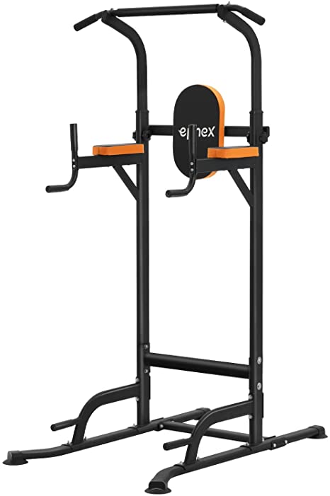ephex Power Tower Height Adjustable Pull Up Bar Dip Station, Home Multi Gym Pull Up Dip Stand, Strength Training Fitness Exercise Equipment