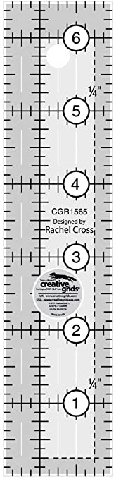 Creative Grids 1.5" x 6.5" Rectangle Quilting Ruler Template CGR1565
