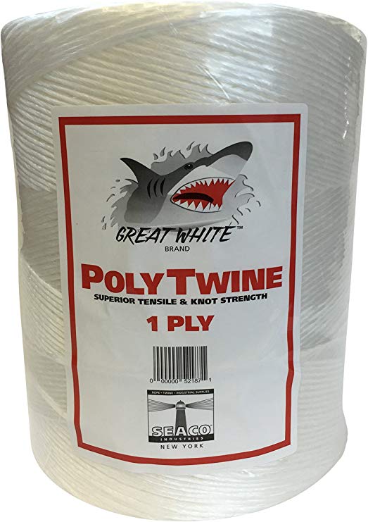 GREAT WHITE GWPT1 Poly 1-Ply Tying Twine 6,500'
