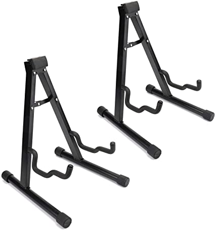 Foraineam 2 Pack Guitar Stand Universal A-frame Folding Stand with Secure Lock for Acoustic Classic Electric Guitars