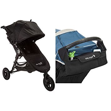 Baby Jogger 2016 City Mini GT Single Stroller - Black/Black & Baby Jogger Parent Console - Universal