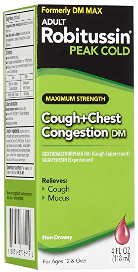 Robitussin Dm Peak Cold Maximum Strength Cough & Chest Congestion-4 oz
