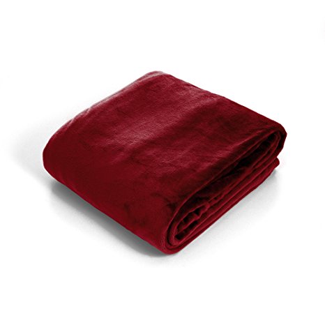 Lavish Home Super Soft Flannel Blanket, King, Burgundy