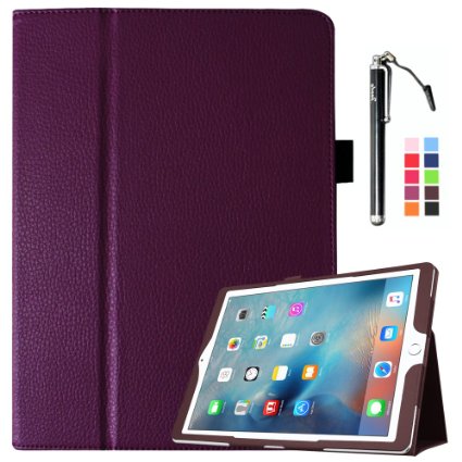 iPad 4 Case, iPad 3/2 Case, UrSpeedtekLive Premium PU Leather Folio Stand Smart Case Cover for Apple iPad 2/3/4(Automatic Wake/Sleep Feature) - Purple