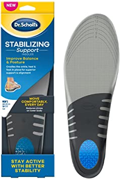 Dr. Scholl's Stabilizing Support Insole with Motion Control, Improves Posture, Arch Support and Balance (Men's 8-14)