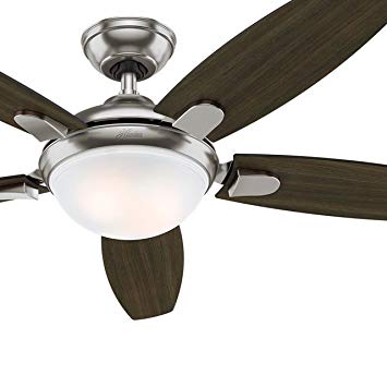 Hunter Fan 54" Contemporary Ceiling Fan with LED Light & Remote Control, Brushed Nickel Finish (Certified Refurbished)