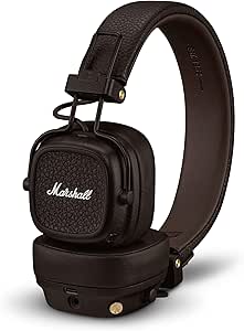 Marshall Major V Bluetooth Wireless Headphones, 100 Hours playtime - Brown