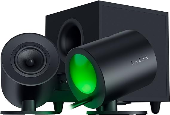 Razer Nommo V2 - Full-Range 2.1 PC Gaming Speakers with Wired Subwoofer: THX Spatial Audio - Rear Projection Chroma RGB - 3” Drivers - Down-Firing Subwoofer 5.5” Driver - Wireless Control Pod