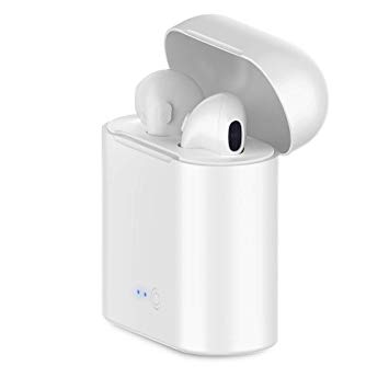 Wireless Earbuds Bluetooth Headphones,Bluetooth 5.0 Auto Pairing in-Ear Headphones with Airpods Portable Case Wireless Charging Case(White) 1118