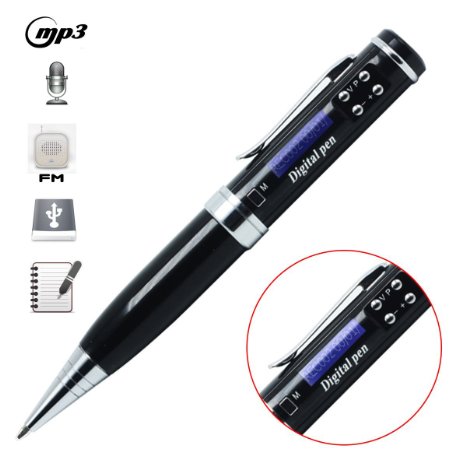 8GB HD USB Digital Audio Voice Recorder Pen Mini Recorder Pen MP3 Music Player FM Radio with LED Display