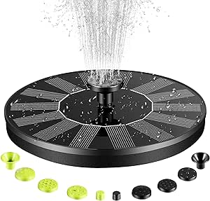 Solar Power Fountain Pump, 1.4W Solar Powered Fountain Pump with 2 Packs of 10 Easy Install Nozzles, with 4 Fixed Rods Solar Bird Bath Fountain Pump for Pond, Pool, Fish Tank, Aquarium and Garden