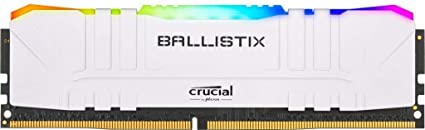 Crucial Ballistix RGB 3200 MHz DDR4 DRAM Desktop Gaming Memory 8GB CL16 BL8G32C16U4WL (White)