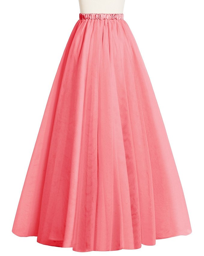 Bridesmay Women's Long Tulle Skirt Maxi Prom Evening Gown Two Way Formal Skirt