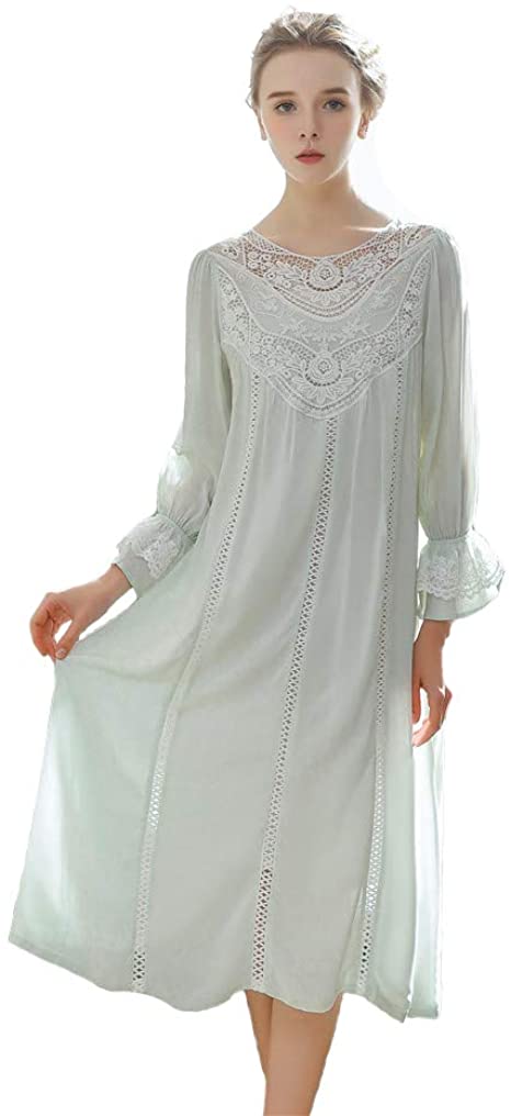 Women's Vintage Victorian Sleepwear Sleeveless/Short/Long Sleeve Sheer Nightgown Pajamas Nightwear Lounge Dress
