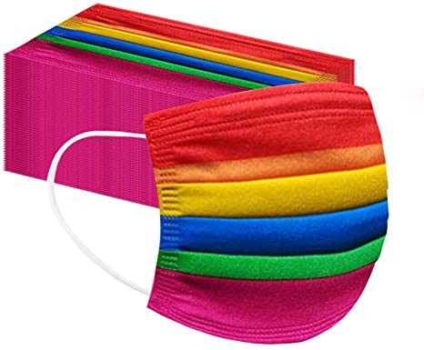 CHYOU 100PCS Disposable 3-Layer Face Màsc Bandanas Multicolor Face Bandanas Dust-Proof for Kids, Outdoor Activities