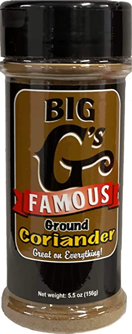 Ground Coriander - Great Flavor & Aroma In Every Bottle, Taste & Smell The Quality, Use on Everything! *** BIG 5.5oz JAR *** By: Big G's Food Service