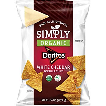 Simply Organic Doritos White Cheddar Flavored Tortilla Chips, 7.5 Ounce