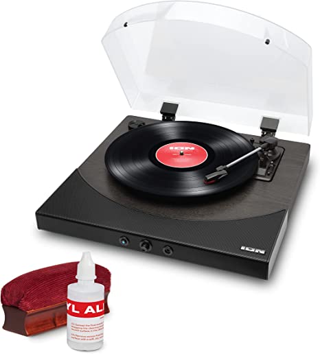 ION Audio Premier LP & Vinyl Alive - Wireless Bluetooth Turntable/Vinyl Record Player with Speakers, USB Conversion, RCA & Record Cleaning Solution