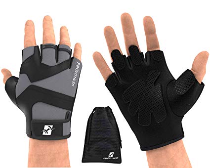 ProFitness Workout Weight Lifting Gloves W/Silicone Non-Slip Grip – WODs, Weightlifting, Gym, Cross Training – Unisex for Men and Women