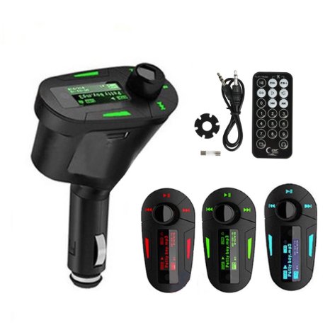 REALMAX Car Music FM Transmitter universally compatible with all Brand mobiles MP3 Players Tablets and all car models Green Model2