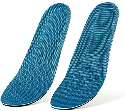 Bottokan Memory Foam Shoe Insoles for Men - Shock Absorption Cushioning Damping Insoles for Running and Hiking Shoe Inserts - Foot Massage Insoles for Daily Use - Sweat Absorption Breathable Insoles