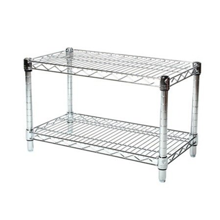 14"d x 36"w Chrome Wire Shelving with 2 Shelves