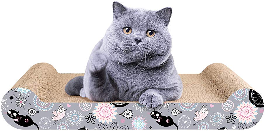 LIKEA Cat Scratcher Lounge Scratching Pads Reversible Cardboard with Organic Catnip, Protector for Furniture Couch Floor Eco-Friendly Toy