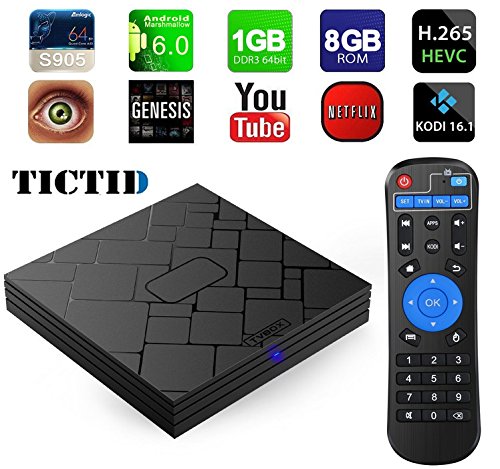 TICTID® T10 MINI 4K Android 6.0 tv box-Amlogic S905 Chipest Quad-Core-[1GB RAM 8GB ROM] with Kodi 16.1 Fully Loaded-Built in WIFi Streaming Media Player