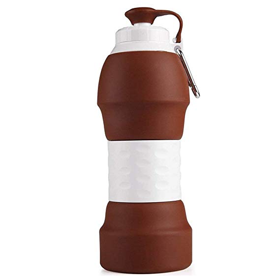 Hokone Collapsible Water Bottle,Travel Accessories Drinking Mug BPA Free Foldable Portable Lightweight Food Grade Traveling Water Bottle 19.6OZ