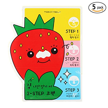 [TONYMOLY] Seedless Strawberry Seeds 3-step Nose Pack 6g (1. 5 Set)