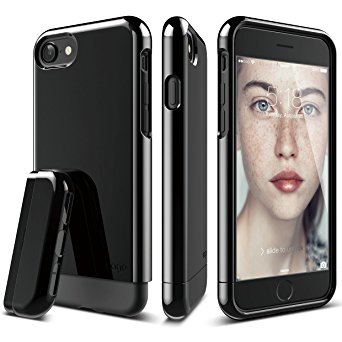 iPhone 7 Case, elago [Glide][Piano Black / Piano Black] - [Multi-Option Case][Military Drop Test Certified][Sophisticated Shock Absorption] - for iPhone 7