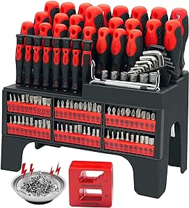 118PCS Magnetic Screwdriver Set, Screwdriver Set with Plastic Racking, Precision Screwdriver, Magnetizer Demagnetizer and Magnetic Bowl, Repair Tools Set for DIY and Home Improvement