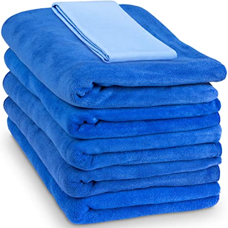 Relentless Drive Large Car Drying Towel 24” x 60” (5 Pack) - Microfiber Car Wash Towels, Ultra Absorbent Microfiber Car Towels, Lint and Scratch Free Microfiber Towels for Cars, Trucks, SUV, Boat