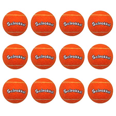 SCIROKKO 12 Pack Dog Squeaky Tennis Balls for Pet Playing Fetching, Orange Attractive Toys - 2.5 inches