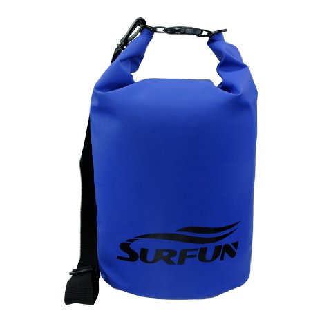 Surfun® Top 1 Heavy duty Premium Durable Waterproof Dry Bag Dry Sack with Shoulder Strap for Camping Kayaking Hiking Boating Rafting Swimming Fishing Snowboarding Backpacking and Floating, Roll Top Closure System,Available in 5L 10L 20L 30L 40L 55L,Color: Black,Yellow,Blue,Orange,Green in stock