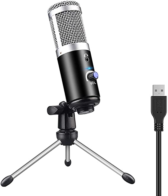 ROSEBEAR USB Microphone Laptop Condenser Recording Microphone for Studio Recording Vocals Podcasting Video Chat Voice Overs Streaming Broadcast