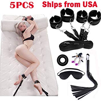 Sex Straps for Under Bed Restraints Bondageromance Sex Play BDSM SM Bondage Restraining Fetish Fur Game Tie up Handcuffs Mattress Harness Things Blindfold Whips Toys Adults Kit Couples Women Men