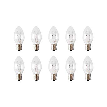 15WE12 15 Watt Light Bulbs for Scentsy - Plug in Nightlight Wax Warmer Diffuser, Candle Warmers C7 Replacement Bulbs 120 Volt (10 Packs)