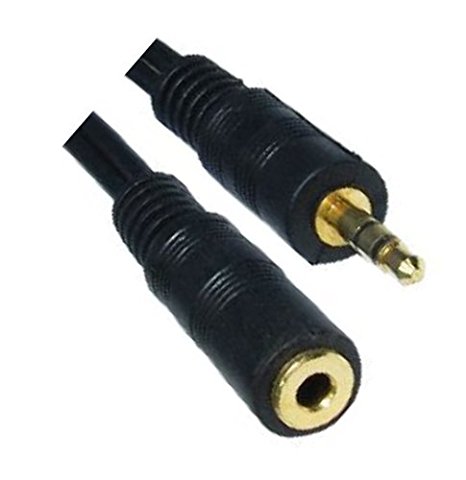 rhinocables 2m 2 metre 3.5mm Black Stereo AUX Extension Jack Male Plug to 3.5mm Jack female Socket Gold Contacts