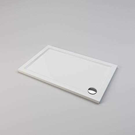 ELEGANT Rectangular 1200 x 760 x 40 mm Stone Tray for Shower Enclosure Cubicle   Waste Trap