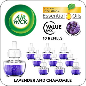Air Wick Plug in Scented Oil 10 Refills, Lavender & Chamomile, Eco Friendly, Essential Oils, Air Freshener