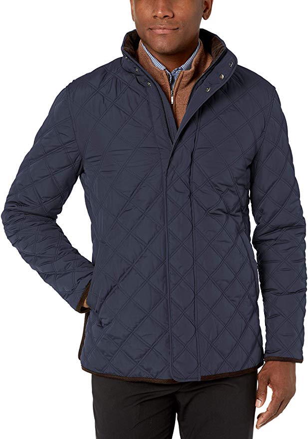 Amazon Brand - BUTTONED DOWN Men's Water Repellant Quilted Car Coat