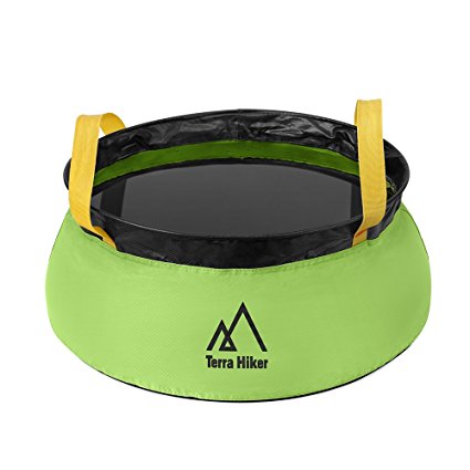 Terra Hiker Collapsible Water Bucket, Leak-proof Water Container, Versatile Wash Basin for Camping, Traveling, 10 L