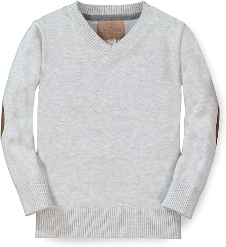 Hope & Henry Boys' Long Sleeve Fine Gauge V-Neck Sweater