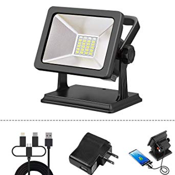 PG LED15W Portable Work Light, Outdoor Waterproof floodlight, with Magnet Base, Suitable for Camping, Emergency Lights, Mountain Climbing, Built-in Rechargeable Battery Mobile Power and SOS Mode (15)